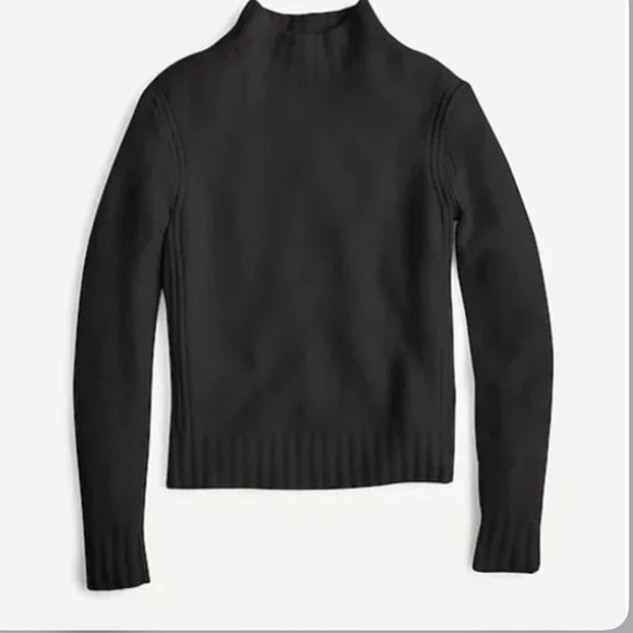 J Crew Merino Alpaca Blend Ribbed Mock Turtleneck Sweater Black Size XS - Picture 7 of 11